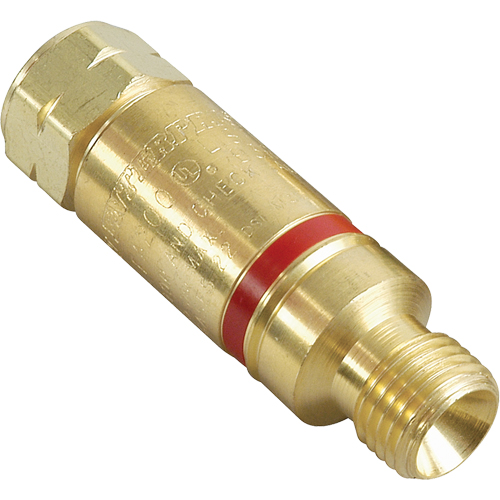 Antiretours pare-flammes - Oxy/gaz combustibles, Gaz combustibles (rouge)/Oxyg&egrave;ne (vert), Style pour adapteur de d&eacute;tendeur Consource