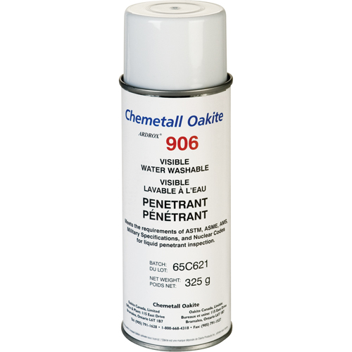 906 Water Washable Visible Penetrants, Aerosol Can Consource