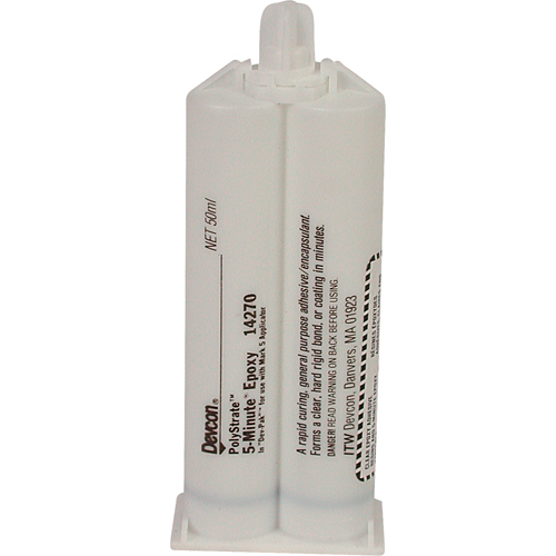 Adh&eacute;sif 5 minutes, 50 ml, Cartouche double, Deux composants, Transparent Consource