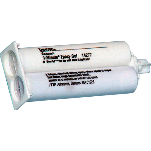 Adh&eacute;sif 1 minute, 50 ml, Cartouche double, Deux composants, Ambr&eacute;e Consource