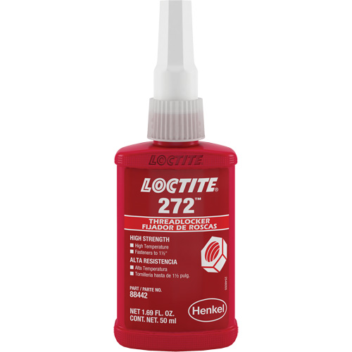 Threadlocker 272 High Temperature, Red, High, 50 ml, Bottle Consource
