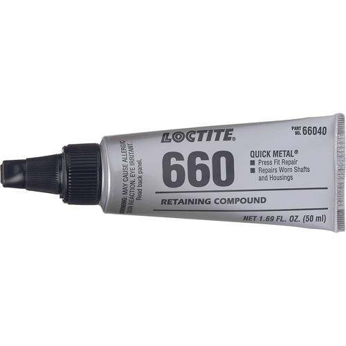 Compos&eacute; de retenue pour r&eacute;paration ajust&eacute; &agrave; la presse Quick Metal 660, 50 ml, Tube, Argent Consource