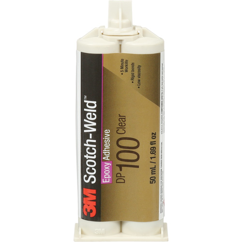 Adh&eacute;sif Scotch-Weld, 1,7 liq. oz., Cartouche double, Deux composants, Transparent Consource