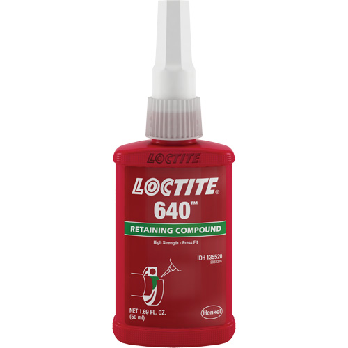 Retaining Compound 640 Medium Strength/High Temperature, 50 ml, Bottle, Green Consource