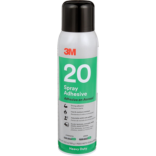 20 Heavy Duty Spray Adhesive, Clear, Aerosol Can Consource