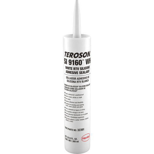 Scellant &agrave; la silicone Teroson SI 9160, Cartouche, Blanc Consource