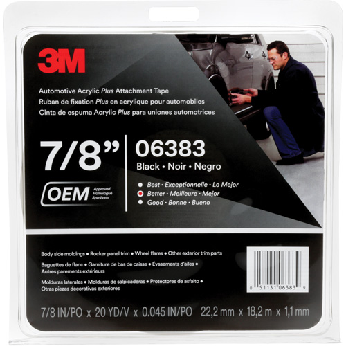 Ruban en acrylique de 3M pour l'automobile, 18 m (60') lo x 22 mm (7/8") la, 45 mils, Acrylique Consource
