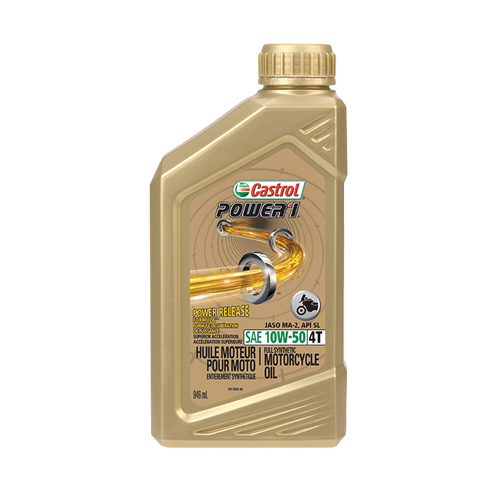 Huile pour moteur de moto 10W50 POWER 1, 946 ml, Bouteille Consource