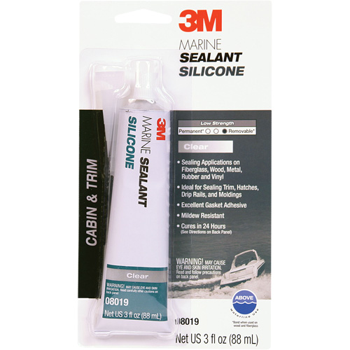 Marine Grade Silicone Sealant, 3 oz., Tube, Clear Consource