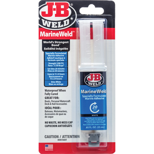 MarineWeld Adhesive, 25 ml, Syringe, Two-Part, White Consource