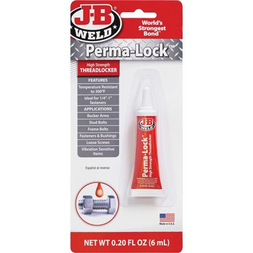 Perma-Lock Threadlocker, Red, High, 6 ml, Tube Consource
