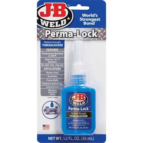 Perma-Lock Threadlocker, Blue, Medium, 36 ml, Bottle Consource
