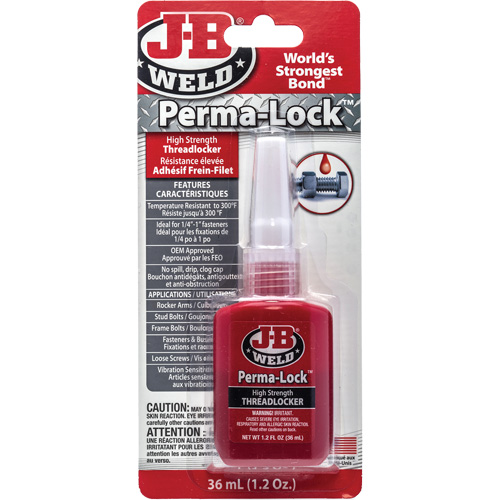 Perma-Lock Threadlocker, Red, High, 36 ml, Bottle Consource