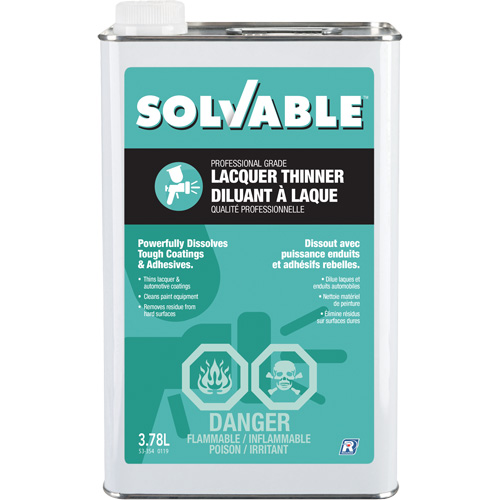 Diluant &agrave; lacque de calibre professionnel, Bidon rectangulaire, 3,78 L Consource