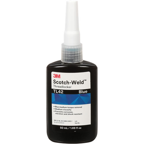 Scotch-Weld Threadlocker TL42, Blue, Medium, 50 ml, Bottle Consource