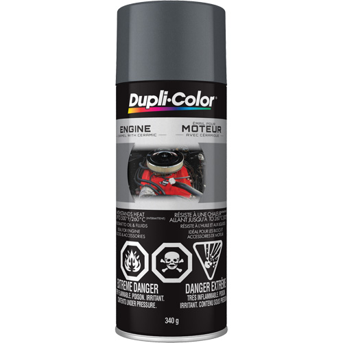 Peinture &agrave; &eacute;mail avec c&eacute;ramique pour moteur, Fonte grise, Tr&egrave;s brillant, 12 oz, Canette a&eacute;rosol Consource