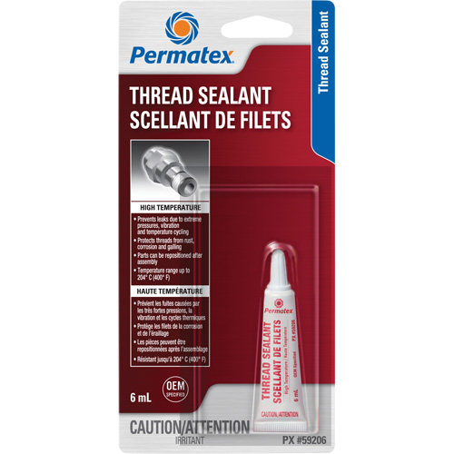 High Temperature Thread Sealant, Tube, 6 ml, -54° C - 204° C/-65° F - 400° F Consource