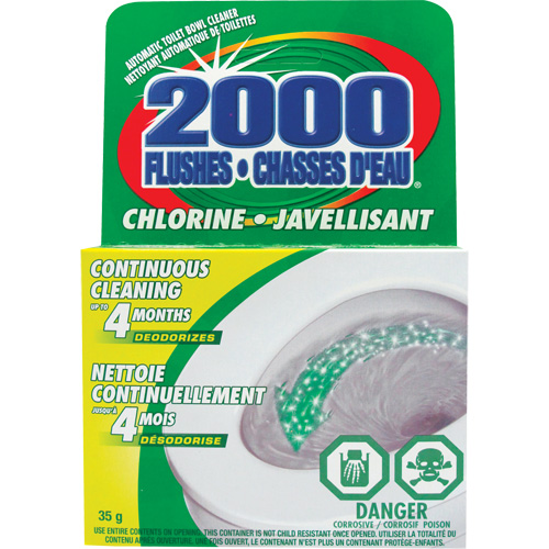 2000 Flushes&reg; Bleach Toilet Bowl Cleaner, 35 g, Tablet Consource