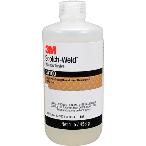 Scotch-Weld Instant Adhesive CA100, Off-White, Bottle, 1 lbs. Consource