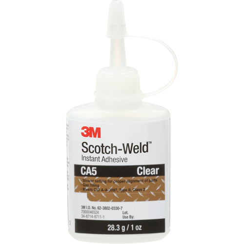 Adh&eacute;sif instantan&eacute; CA5 Scotch-Weld, Transparent, Bouteille, 1 oz Consource