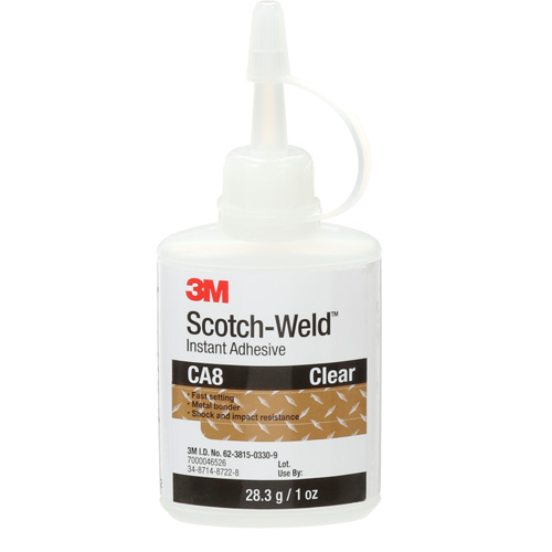 Scotch-Weld Instant Adhesive CA8, Clear, Bottle, 1 oz. Consource