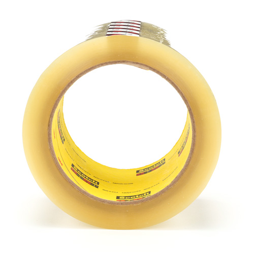 Scotch&reg; Box Sealing Tape 375, Hot Melt Adhesive, 3.1 mils, 72 mm (3") x 50 m (164') Consource