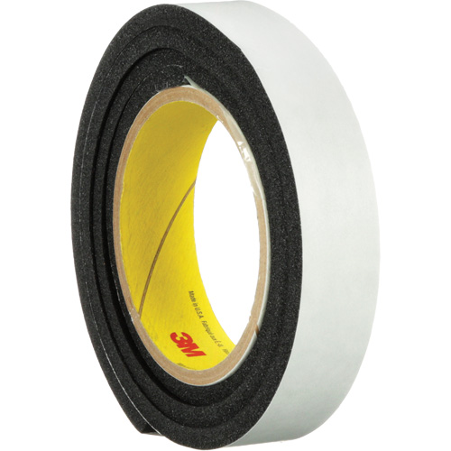 Ruban en mousse de vinyle 4714, 25,4 mm (1") la x 16,5 m (54') lo, 250 mils, Noir Consource