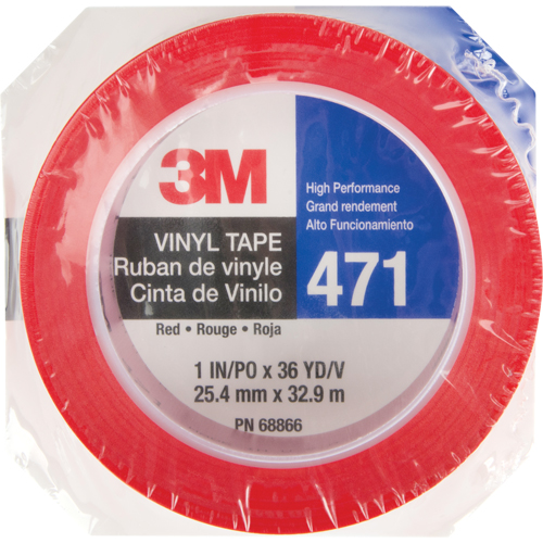 471 Vinyl Tape, 25.4 mm (1") W x 32.9 m (108') L, 5.3 mils, Red Consource