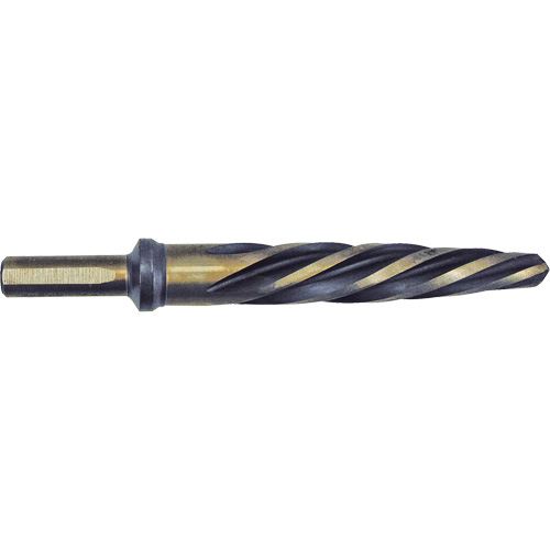 Al&eacute;soir pour automobile noir et or de premi&egrave;re qualit&eacute; Jet-Kut, 3/4", Cannelure Spirale, Acier rapide, Tige 3 m&eacute;plats Consource