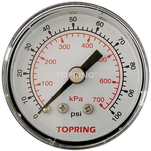 Pressure Gauge, 1-1/2" , 0 - 100 psi, Back Mount, Analogue Consource