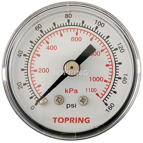 Pressure Gauge, 1-1/2" , 0 - 160 psi, Back Mount, Analogue Consource