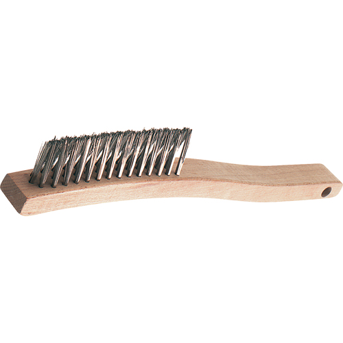 Brosses de grattage &agrave; manche long, rainure en V, Acier, 3 x 14 rangs de fils, Longueur 13-3/4" Consource