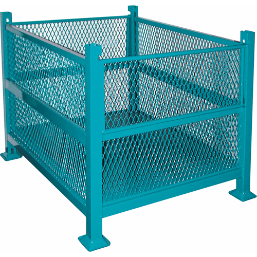 Open Mesh Containers, 2 Drop Gates, 3000 lbs. Capacity, 34.5" W x 40.5" D x 32.25" H Consource