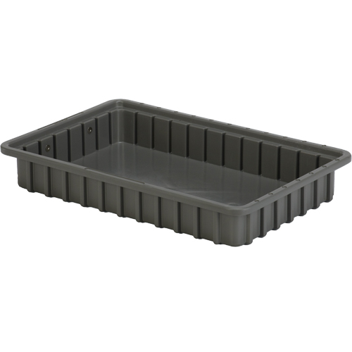 Contenants Divider Box, Poly&eacute;thyl&egrave;ne, 16,5" la x 10,9" p x 2,5" h, Gris Consource