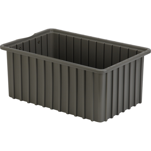 Divider Box&reg; Containers, Polyethylene, 16.5" W x 10.9" D x 7" H, Grey Consource