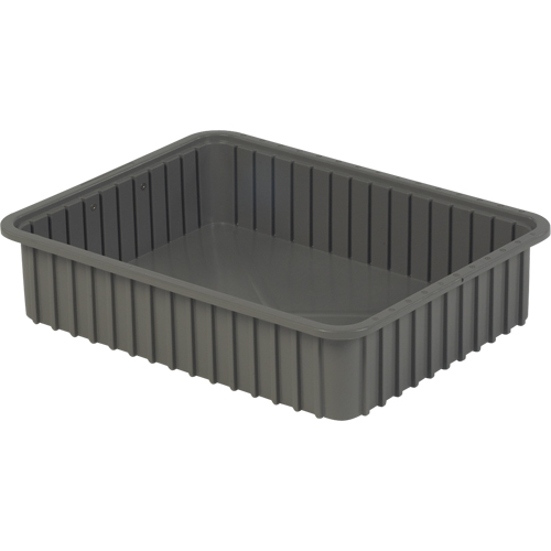 Divider Box&reg; Containers, Polyethylene, 22.4" W x 17.4" D x 5" H, Grey Consource