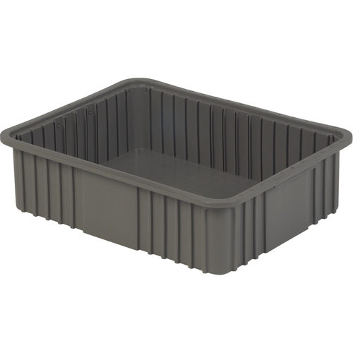 Contenant Divider Box, Poly&eacute;thyl&egrave;ne, 20,9" la x 15,9" p x 6" h, Gris Consource