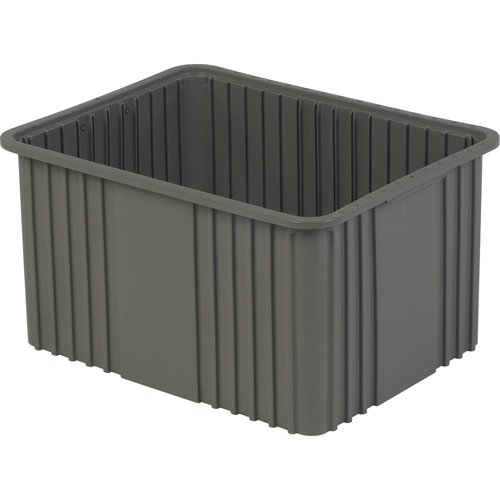 Contenant Divider Box, Poly&eacute;thyl&egrave;ne, 20,9" la x 15,9" p x 12" h, Gris Consource