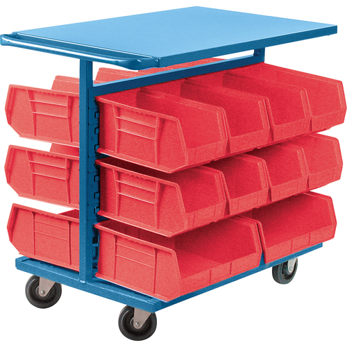 Bin Cart with Bins, Double-sided, 20 bins, 24" W x 38-1/2" D x 36-1/2" H Consource