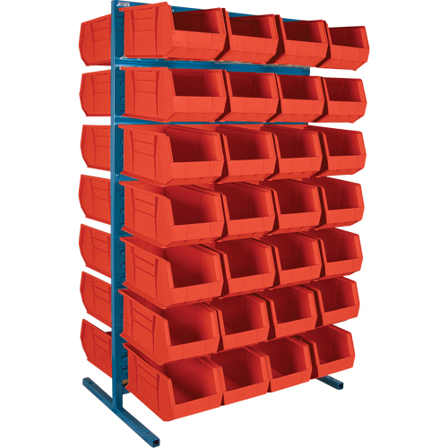 Double-Sided Stationary Bin Rack, 36" W x 24" D x 61" H, 56 Bins Consource