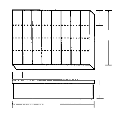 Compartment Case, Plastic, 32 Slots, 18-1/2" W x 13" D x 3" H, Grey Consource