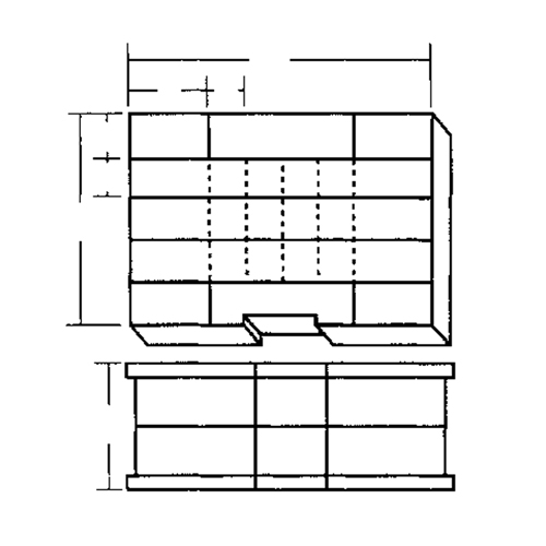Compartment Case, Plastic, 48 Slots, 15-1/2" W x 11-3/4" D x 5" H, Grey Consource
