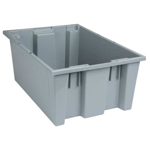 Stack & Nest Totes, 8" x 19.5" x 13.5", Grey Consource