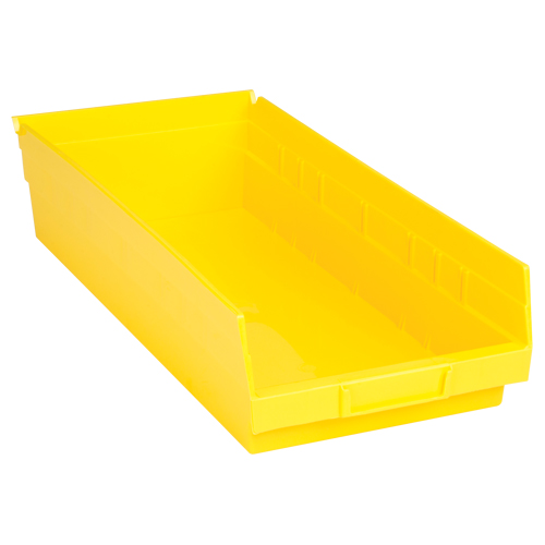 Shelf Bins, 8-3/8" W x 4" H x 17-7/8" D, Yellow, 40 lbs. Capacity Consource
