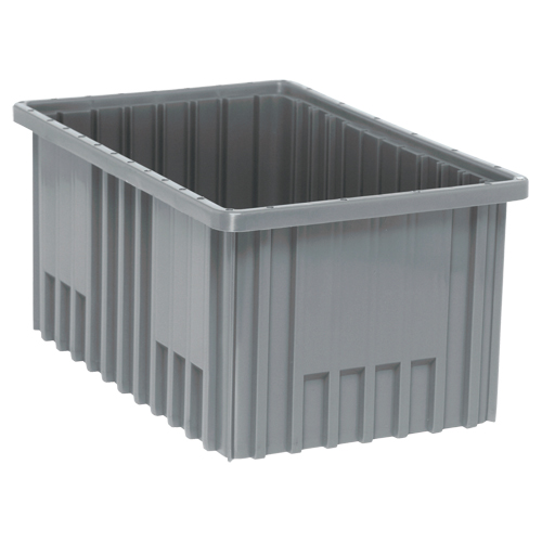 Contenants Divider Box, Plastique, 16,5" la x 10,9" p x 8" h, Gris Consource