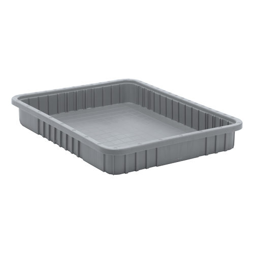 Divider Box&reg; Containers, Plastic, 22.5" W x 17.5" D x 3" H, Grey Consource