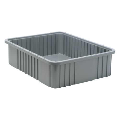 Divider Box&reg; Containers, Plastic, 22.5" W x 17.5" D x 6" H, Grey Consource