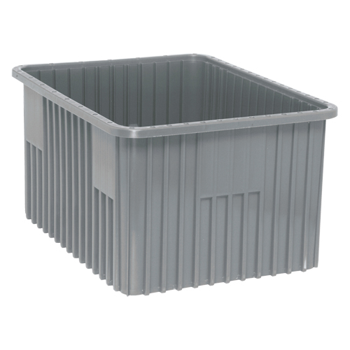 Divider Box&reg; Containers, Plastic, 22.5" W x 17.5" D x 12" H, Grey Consource