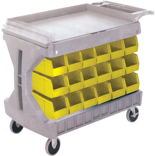 PROCART A/36 BACS JAUNE# CB101, &agrave; deux c&ocirc;t&eacute;s, 36 bacs, 45-5/18" la x 24" p x 34-3/4" h Consource