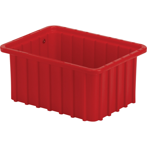 Contenant Divider Box, Poly&eacute;thyl&egrave;ne, 9,8" la x 7,3" p x 5" h, Rouge Consource